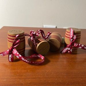 4 Maker’s Mark Whiskey Barrel Christmas Holiday Ornaments